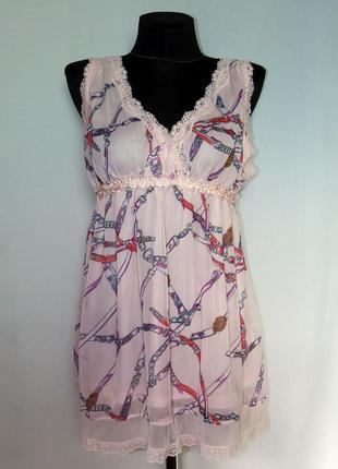 Milano. стильная летняя блуза. шифон и кружево. новая, р. 42-50