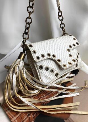 Сумочка зі зміїної шкіри via repubblica шкіряна сумка змія натуральна міні італія