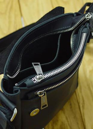 Кожаная сумка на плечо с 4 карманами черная tarwa ra-4129-4sa2 фото