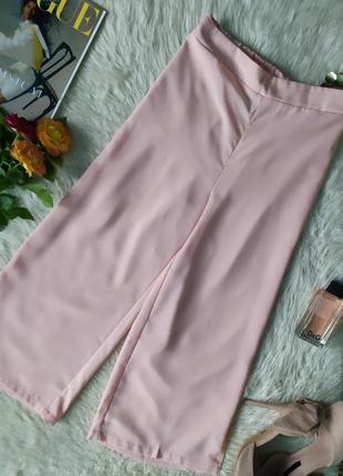 Стильні рожеві пудрові укорочені вільні брюки штани кюлоти розмір xs s від new look1 фото