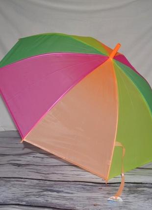 Зонтик зонт трость детский подростковый взрослый полу прозрачный разноцветный2 фото