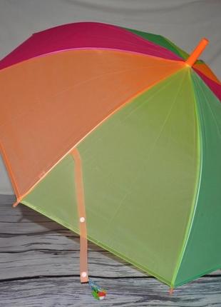 Парасолька зонт трость дитячий підлітковий дорослий напів прозорий різнобарвний5 фото