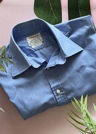 👔чоловіча синя сорочка /темно-блакитна ділова сорочка/приталені чоловіча сорочка в офіс👔