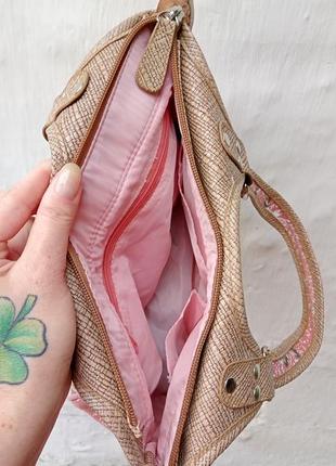 Рожева котонова сумка в принт 💗5 фото