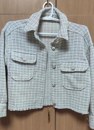 Теплая рубашка укороченная