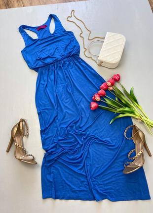 Базова синя сукня максі2 фото