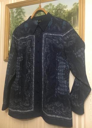 Винтажная  madeleine блуза рубашечка принт,  полиэстер3 фото