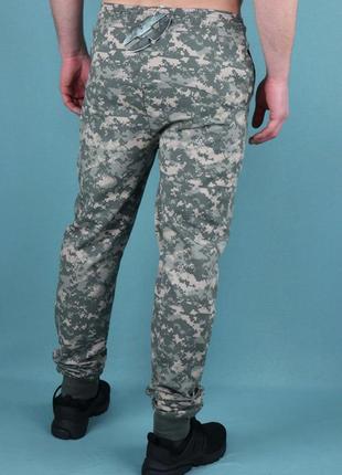Штани піксель камуфляж трикотажні спортивні штани чоловічі унісекс, штани barbarian, військові штани піксель2 фото