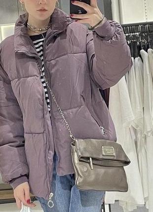 Куртка пуховик фіолетова10 фото