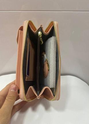 Клатч-гаманець через плече пудровий колір (в наявності також чорний)3 фото