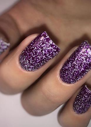 Фіотеловий, пурпурний світловідбиваючий гель-лак3 фото