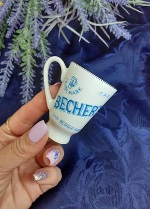 Becher's liqueur 🌿🍸бехеровка чашка сувенирная миниатюра ликерная becherovka фарфор с деколью золочением сувенир подарок  винтаж1 фото