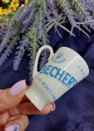 Becher's liqueur 🌿🍸бехеровка чашка сувенирная миниатюра ликерная becherovka фарфор с деколью золочением сувенир подарок  винтаж5 фото