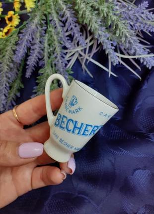 Becher's liqueur 🌿🍸бехеровка чашка сувенирная миниатюра ликерная becherovka фарфор с деколью золочением сувенир подарок  винтаж6 фото