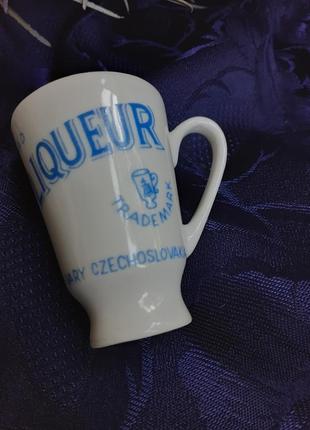 Becher's liqueur 🌿🍸бехеровка чашка сувенирная миниатюра ликерная becherovka фарфор с деколью золочением сувенир подарок  винтаж8 фото