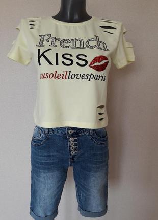 Модная,молодежная,стрейчевая короткая футболка кроп-топ ,pink air,с эффектными губками1 фото