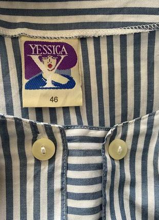 Бавовняна блуза в полоску- рукав ліхтарик- батал;46/brend yessica6 фото