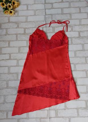 Пеньюар ночнушка красная атласная livia corsetti с гипюром5 фото