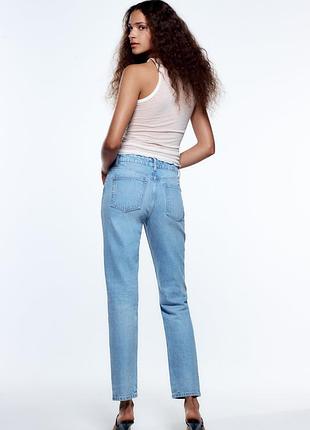 Джинси zara slim fit jeans/ блакитні джинси зара слім/ джинси zara прямого крою6 фото