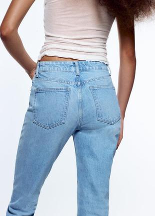 Джинси zara slim fit jeans/ блакитні джинси зара слім/ джинси zara прямого крою5 фото