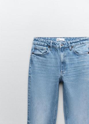 Джинси zara slim fit jeans/ блакитні джинси зара слім/ джинси zara прямого крою7 фото