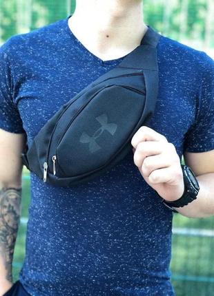 Бананка чоловіча з двома відділеннями на блискавці чорна