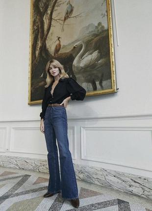 Трендовые расклешенные джинсы полной длины от zara оригинал