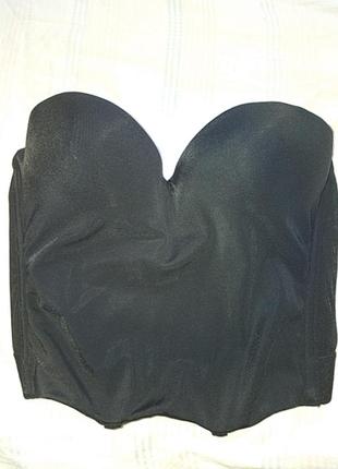 Женский черный топ-корсет бюстье бра2 фото
