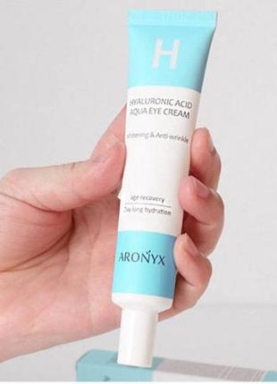 Крем для шкіри навколо очей з гіалуронової кислотою aronyx hyaluronic acid aqua eye cream, 40 мл3 фото
