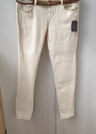 Жіночі нові джинси скінні ванільного кольору вкорочені р.48/uk12