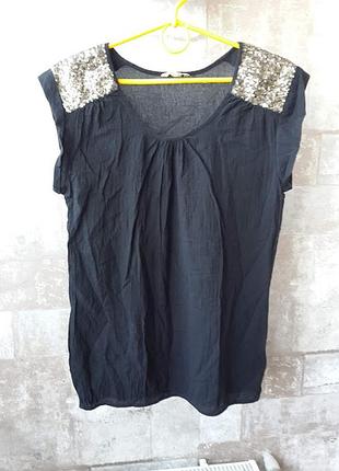 Esprit нарядная футболка с паетками из жатой ткани