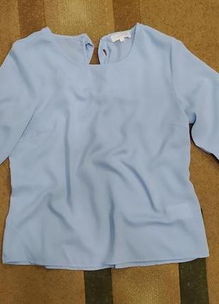 Рубашка блуза блузка не дорого купить небесная голубая с, м размер1 фото