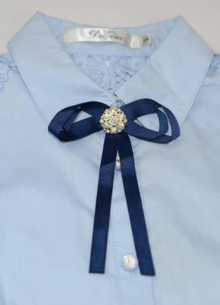Блузка для дівчинки ажурна спинка deloras блакитна 134-164 розмір c617928 фото