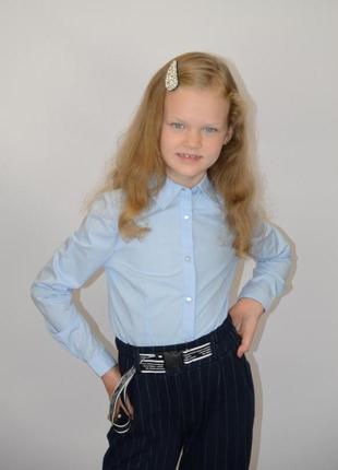 Блузка для дівчинки ажурна спинка deloras блакитна 134-164 розмір c61792