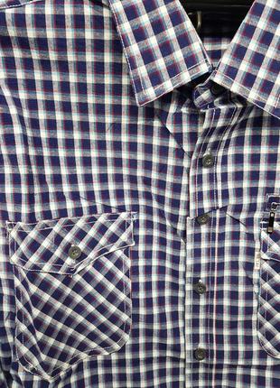 Рубашка мужская клеточка с карманами хлопок, чоловіча сорочка, рубашка с карманами, рубашка в клетку5 фото