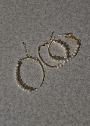 Жіночий браслет з перлів3 фото