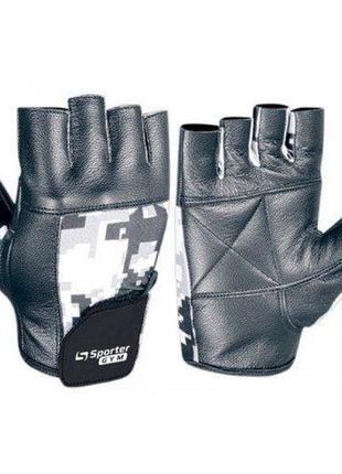 Перчатки для фитнеса sporter mfg-227.7b, черные-камуфляж s