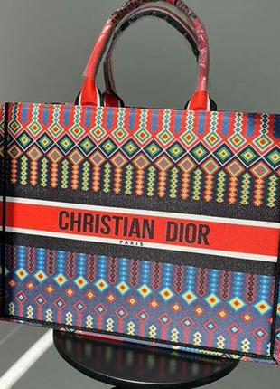 Модный женский текстильный сумка шопер в стиле christian dior кристиан диор