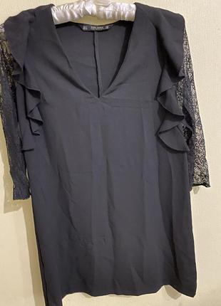 Плаття з ажурними рукавами zara s розпродаж‼️2 фото
