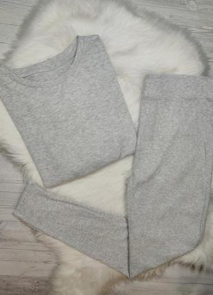 Стильна сіра домашня піжама кофта + леггінси в рубчик, домашній костюм l primark