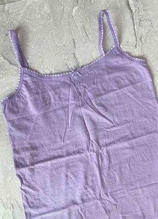 Сиреневая женская майка для сна фиолетовая летняя пижама4 фото