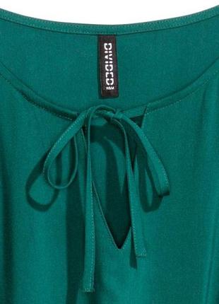 Зеленое изумрудное платье с рукавом 3/4 от h&m осень весна3 фото