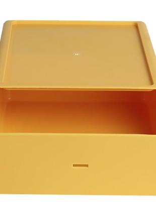 Органайзер-полочка настольный lesko 1121 20*18*8 см yellow для косметики, украшений, канцелярии2 фото