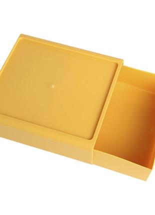 Органайзер-полочка настольный lesko 1121 20*18*8 см yellow для косметики, украшений, канцелярии1 фото