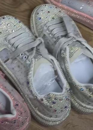 Нереально стильні кросівки,кеди,сіточка ,каміння сваровскі посипані, устілка 24,5 останні.