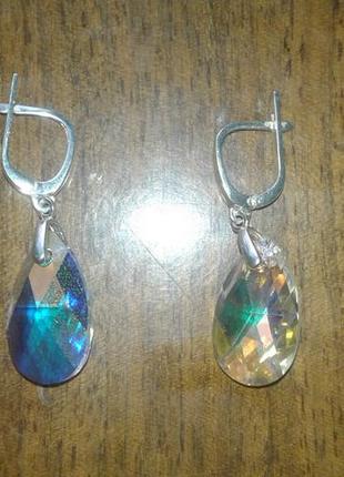 Серьги капельки swarovski 2