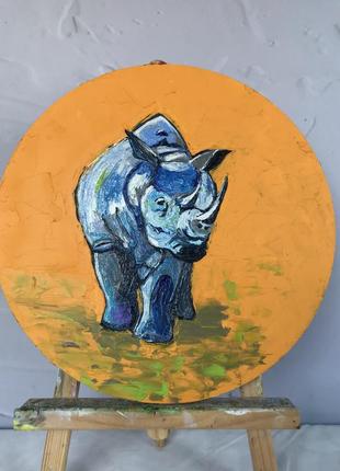 Картина «носоріг», 30 см5 фото