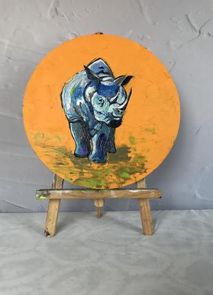 Картина «носоріг», 30 см1 фото