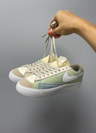 Кросівки blazer low ‘77 vintage leather ‘green beige’  кроссовки2 фото