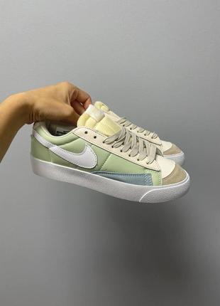 Кросівки blazer low ‘77 vintage leather ‘green beige’  кроссовки6 фото